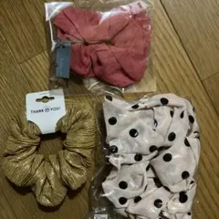 ヘアアクセサリーセット 3点　シュシュ　鬼滅の刃　ドット