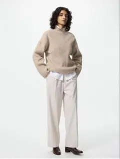 UNIQLO タックワイドパンツ natural XSサイズ
