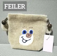 FEILER ドアップテディー耳付き巾着　ラブラリーフェイラーオールドテディ