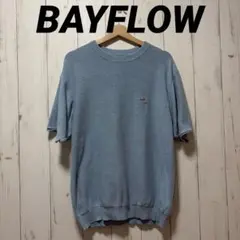 BAYFLOW ベイフロー　ニットTシャツ　ワンポイント刺繍のサムネイル