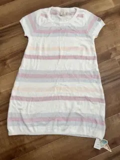 【新品未使用タグ付き】ジェラートピケ Fサイズ ピンクストライプルームウェア