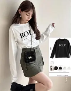 ホワイト長袖Tシャツ