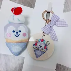 BT21 ぬいぐるみバッジ　リボン付きアクリルキーホルダー MANG