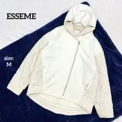 ESSEME エシーム キルティングジャケット 異素材 フード アシンメトリー
