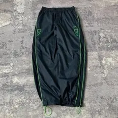 【Y2K】ナイキ トラックパンツ ドローコード 00S テック 紺 黄緑 XL