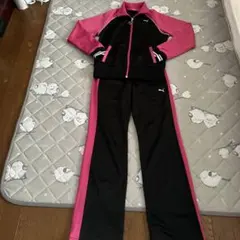 PUMA ジャージ上下セット 黒/ピンク