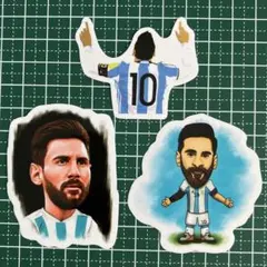 2枚セット 防水ステッカー メッシ ディエゴ・マラドーナ アルゼンチン