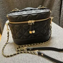 RANDA キルティング2WAYバニティバッグ ブラック 黒 ショルダーバッグ