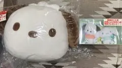 ポチャッコクッション、ポチャッコシナモンロール、マスコットセット　ラストワン賞