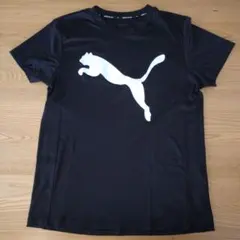 PUMA 黒 キッズロゴTシャツ 160