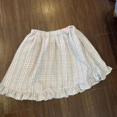 メゾピアノ　チェック柄フリルスカート　130㎝