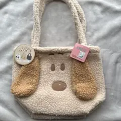 スヌーピー　もこもこ　ランチトートバッグ