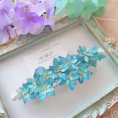 ハンドメイドヘアバレッタ　八重紫陽花ヘアバレッタ