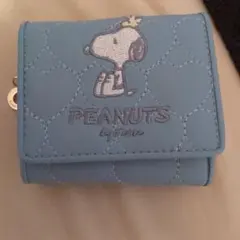 PEANUTS スヌーピー 三つ折り財布 水色のサムネイル
