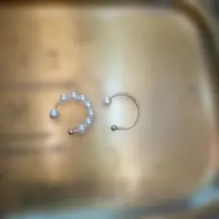 パール装飾イヤーカフ2個セット
