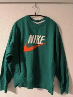 【美品】NIKE ビッグスウォッシュ グリーン スウェット Lサイズ