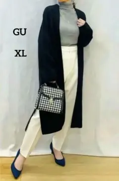 GU　ニットロングガウン XL 黒