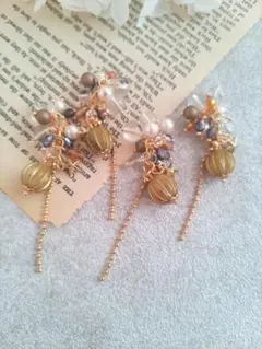 560★2ペア4個オリジナルチャーム、コネクター、ボリュームビーズ、チェーン