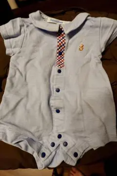 familiar ライトブルー ポロシャツロンパース 60cm