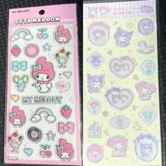 PETA MELLOW すりガラス風シール マイメロ クロミ