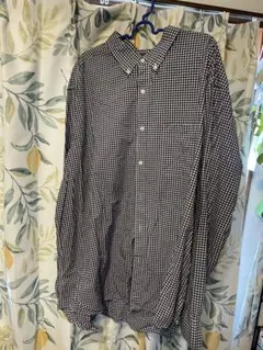 UNIQLO ギンガムチェック ワイシャツ 4XL 紺色