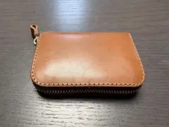 レザー ジッパー式 コインケース ブラウン