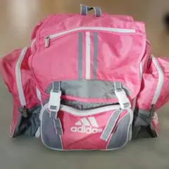 adidas ピンク グレー リュック 林間学校 大容量