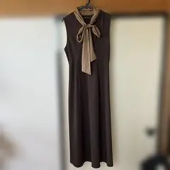 GRL ノースリーブ ロングワンピース Fサイズ ブラウン