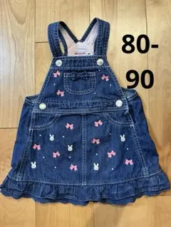 ミキハウス　刺繍　うさこ　リボン　ワンピース　スカート　オーバーオール　匿名