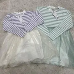 姉妹　お揃い　新品　未使用　チュールワンピース　120 130 ２点セット♡