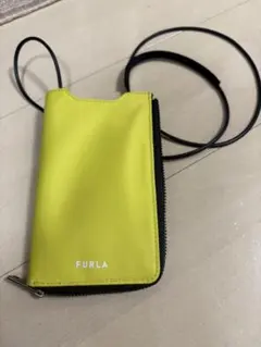 【極美品】FURLA イエロー スマホショルダーバッグ