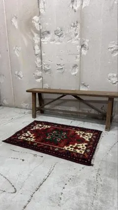 トライバルラグ ヴィンテージ家具 92×60cm 手織 絨毯 カーペット 782