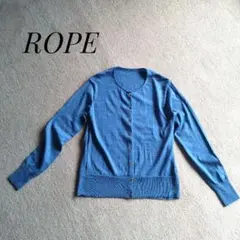 ★美品★ROPE 柔らかウール100%カーディガン サイドリブ金ボタン