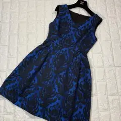 【極美品】グレースコンチネンタル　ジャガードワンピース　ノースリーブ　花柄