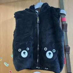 DOUBLE B クマ顔フード付　ベスト 黒