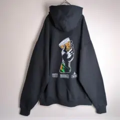 パーカー (XL) 両面プリントデザイン ゆるダボ 大きめサイズ 黒系 古着のサムネイル