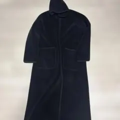 URBAN R フード付きブラックロングコート