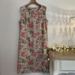 《専用》ローラアシュレイ♡華やか 麻100% Aライン ワンピース