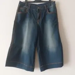 デニムワイドハーフパンツ 大きいサイズ