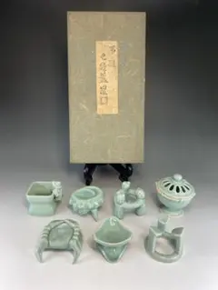 不老園窯造 色変り 七種蓋置 共箱 共箱 0109085857_677f1141d7b2a.jpg