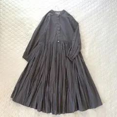 【美品】BEARDSLEY ギャザーワンピース　ダークグレー　サイズ0