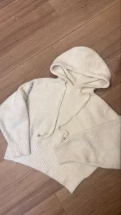 H&M ホワイト フード付き セーター S