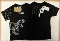 値下げ　男の子　110cm 未使用品　黒色Tシャツ２枚まとめ
