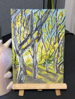 「金色の朝」　手描き　肉筆　油絵　風景画　原画　油彩画　印象派のサムネイル