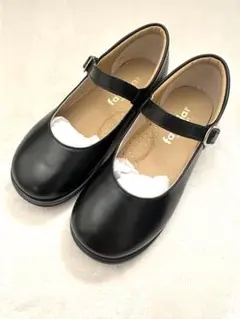 【美品】familiar 19.0cm ブラック 革靴 ストラップ 箱あり