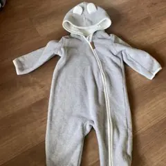 H&M フリースカバーオール フード付き74 防寒
