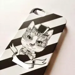 名入れオーダー無料 はちわれ猫のスマホケース 猫 お好きな方に