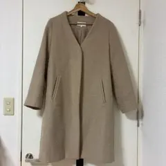 GLOBAL WORKノーカラーロングコート M