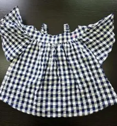 mezzo piano チェック柄半袖ブラウス