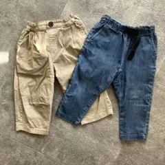 BREEZE ベージュとデニムボトムス2点セット